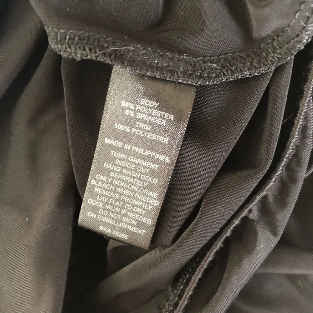 Express Black Rhinestone Sheer Panel Tank - Picture 5 of 5